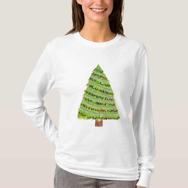 Watercolor Christmas Tree Shirt (Front)