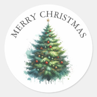 Watercolor Christmas Tree Sticker