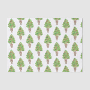 Watercolor Christmas Tree Topiary Tissue Paper