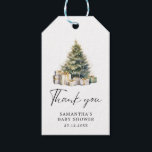 Watercolor Christmas Tree Winter Baby Shower  Gift Tags<br><div class="desc">Watercolor Christmas Tree Winter Baby Shower Invitation</div>