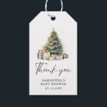 Watercolor Christmas Tree Winter Baby Shower  Gift Tags<br><div class="desc">Watercolor Christmas Tree Winter Baby Shower Invitation</div>
