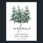 Watercolor Christmas Tree Winter Baby Shower  Poster<br><div class="desc">Watercolor Christmas Tree Winter Baby Shower Invitation</div>