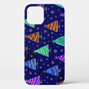 Watercolor Christmas Trees: Forest Pattern. iPhone 12 Case