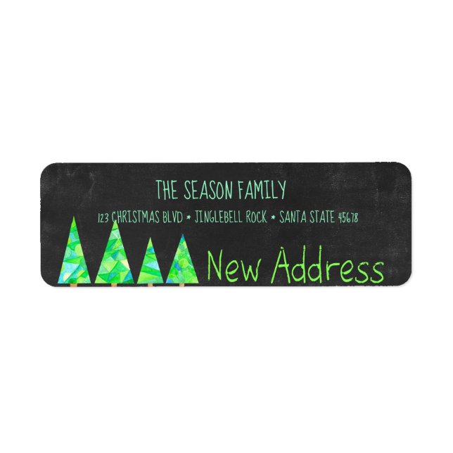 watercolor christmas trees new address (Front)