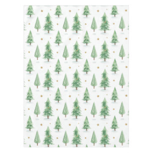 Watercolor Christmas Trees Seamless Pattern Tablecloth
