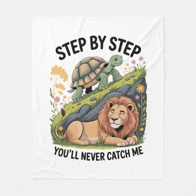 Watercolor Christmas Turtle Fleece Blanket (Front)