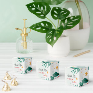 Watercolor Christmas Wedding Holly Favour Boxes