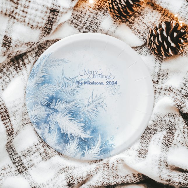 Watercolor Christmas Winter Wonderland Paper Plate (Creator Uploaded)