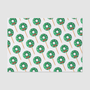 Watercolor Christmas Wreath Cake Pops Tissue Paper