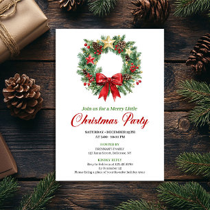 Watercolor Christmas Wreath Holiday Party Card