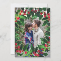 Watercolor Christmas Wreath Merry and Bright Photo