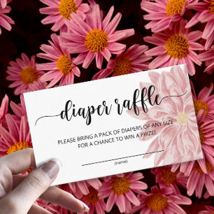 Watercolor Chrysanthemum diaper raffle ticket Enclosure Card
