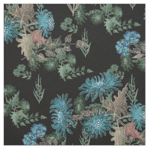Watercolor , chrysanthemums fabric