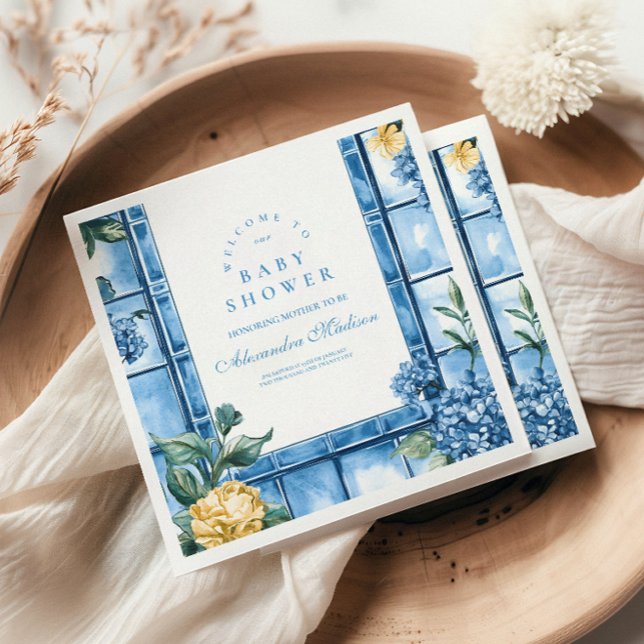 Watercolor Ciao, Baby Italian Baby Shower Napkin (Creator Uploaded)