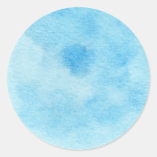 Watercolor circle in blue colour classic round sticker