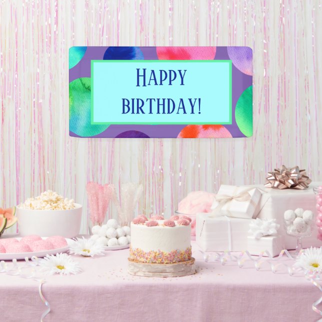 Watercolor Circles Birthday  Banner (Party)
