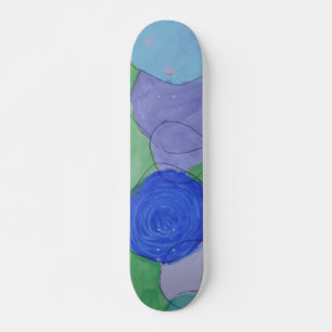 Watercolor Circles, Kids Art, Funny Skateboard