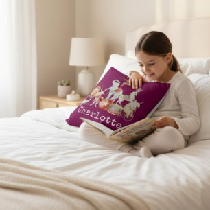 Watercolor Circus Animals Juggling Elephant Design Cushion