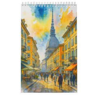 Watercolor Cities of the World 2026 Travel Art  Calendar
