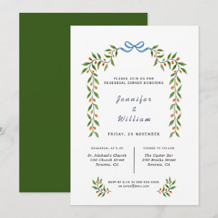 Watercolor Citrus and greenery Rehearsal Dinner  Announcement