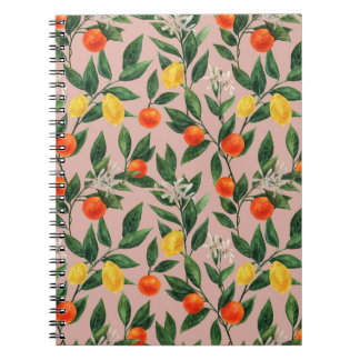 Watercolor Citrus Branches Ornament Pattern Notebook