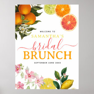 Watercolor Citrus Bridal Brunch Bridal Shower Poster
