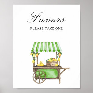 Watercolor citrus bridal shower - Favours Poster