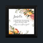 Watercolor Citrus Floral | Be My Flower Girl Gift Box<br><div class="desc">Ask your best friends or family to be a part of your special day with this floral "Will You Be My Flower Girl" gift box featuring watercolor citrus florals and feminine calligraphy script. "Maid of honour", "Matron of honour" "Bridesmaid" or "Flower Girl" proposal gift. Add your custom wording to this...</div>