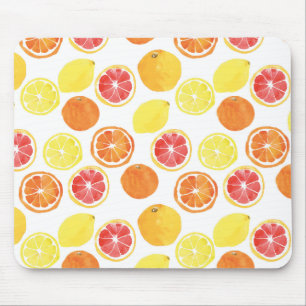 Watercolor Citrus Fruit Pattern Mouse Pad