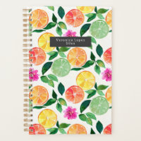 Watercolor Citrus Fruits Botanical Pattern
