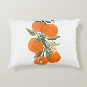 Watercolor citrus fruits orange lemon decorative cushion