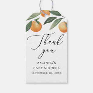 Watercolor citrus garden baby shower thank you gift tags