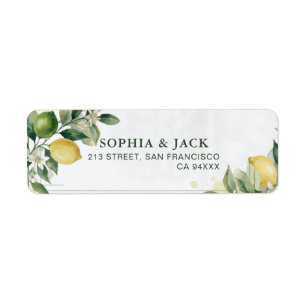 Watercolor Citrus Green Lemon Botanical Wedding
