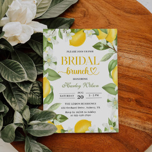 Watercolor Citrus Lemon Bridal Shower Invitation