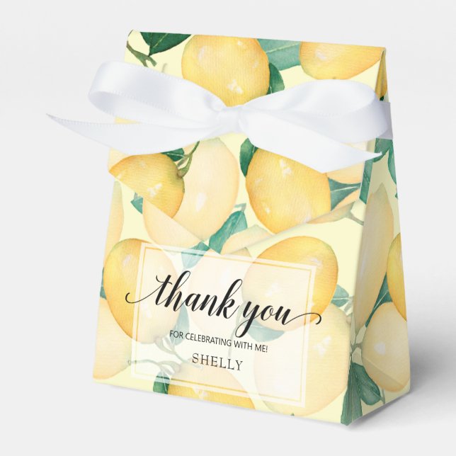 Watercolor Citrus Lemons Favour Box (Front Side)