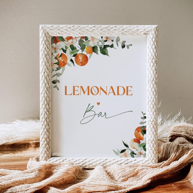 Watercolor citrus oranges Lemonade Bar Poster (Creator Uploaded)