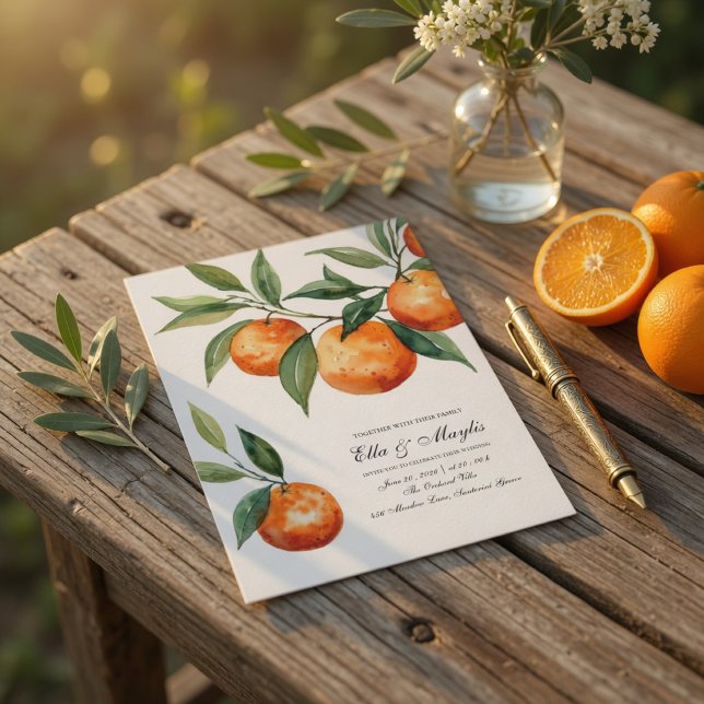 Watercolor Citrus Wedding Invitation Suite  (Creator Uploaded)