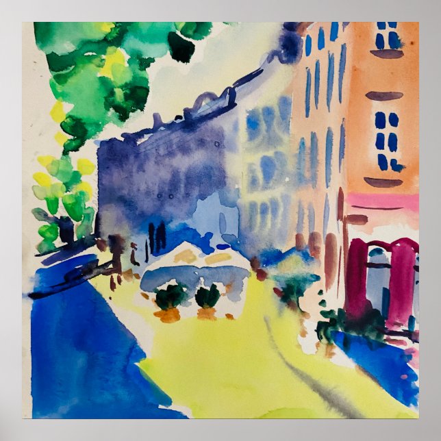 Watercolor city Praga Poster (Front)