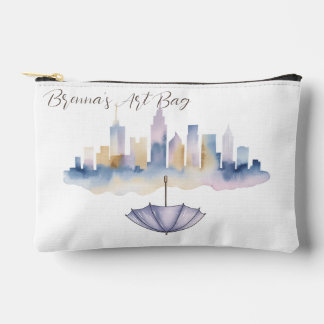 Watercolor Cityscape Accessories Bag