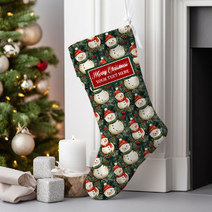 Watercolor Classic Christmas Stocking Personalized