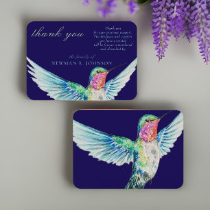 Watercolor Classic Hummingbird Memorial Thank You Card