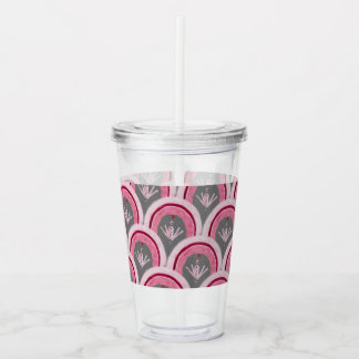 Watercolor Classic Pink Hand-drawn Acrylic Tumbler