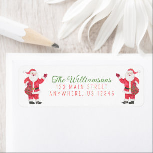 Watercolor Classic Santa Clause Return Address