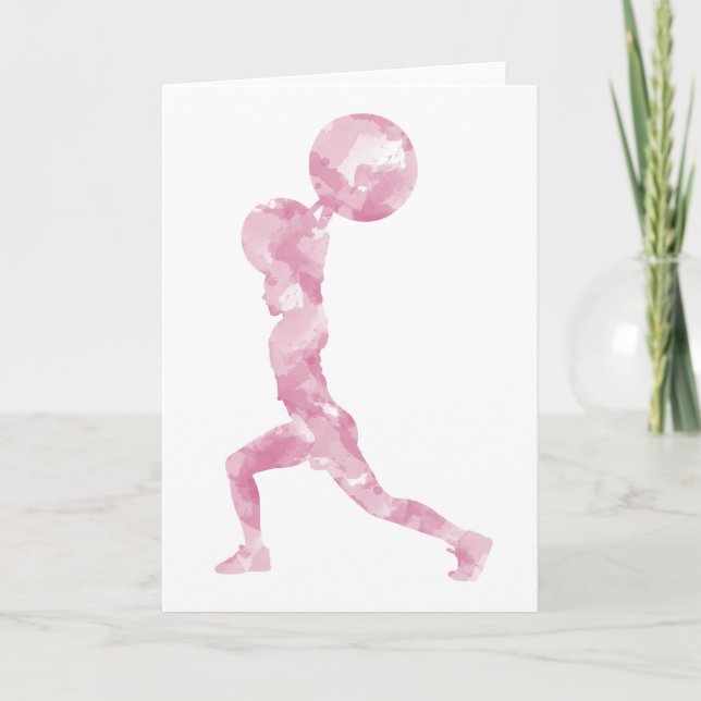Watercolor Clean & Jerk in Pink Card (Front)
