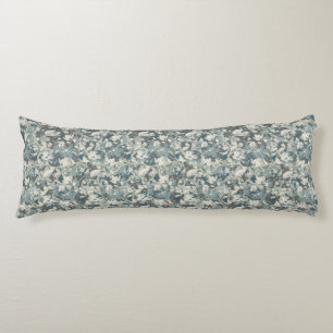 Watercolor Clematis Floral Pattern Blue Grey Sage  Body Cushion