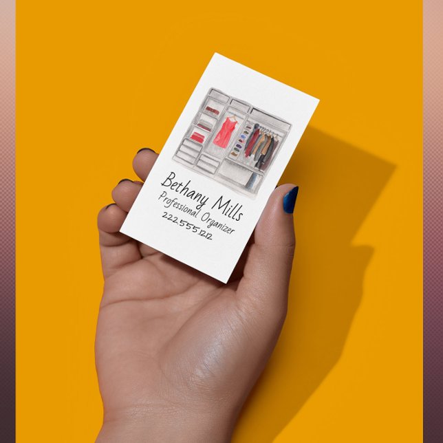 Watercolor Closet Organiser Business Card (Creator Uploaded)