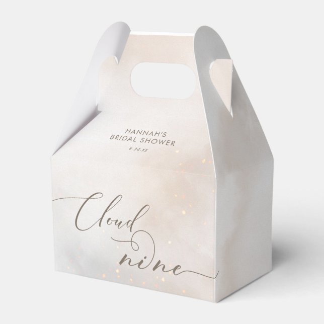 Watercolor Cloud 9 Bridal Shower Thank You Favour Box (Front Side)