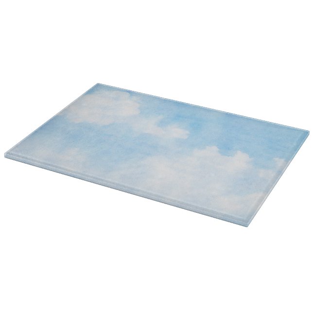 Watercolor clouds and sky background cutting board (Corner)