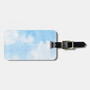 Watercolor clouds and sky background luggage tag