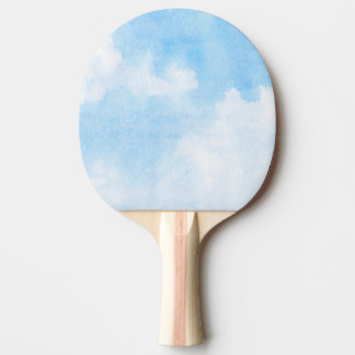 Watercolor clouds and sky background ping pong paddle